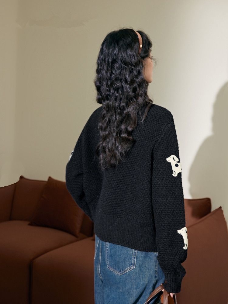 P Knitted Sweater Sweater Short Jacket