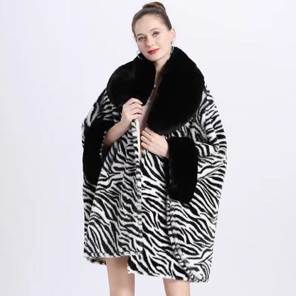 Fur Collar Cape Shawl