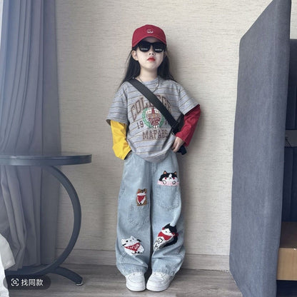 P Children's Long Sleeve Jeans Set