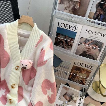 A knit sweater jacket