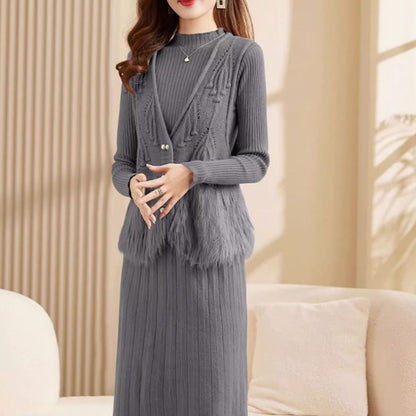P knitted dress two-piece set