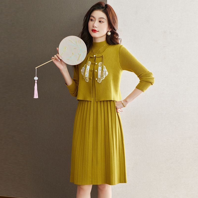 P knitted dress two-piece set