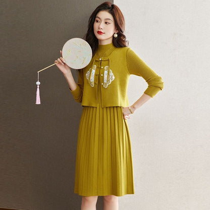 P knitted dress two-piece set