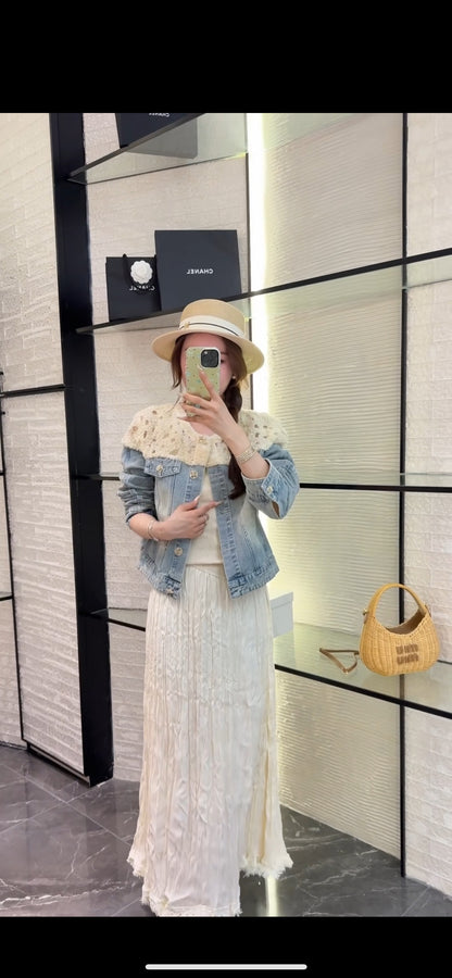 Denim Lace Short Jacket