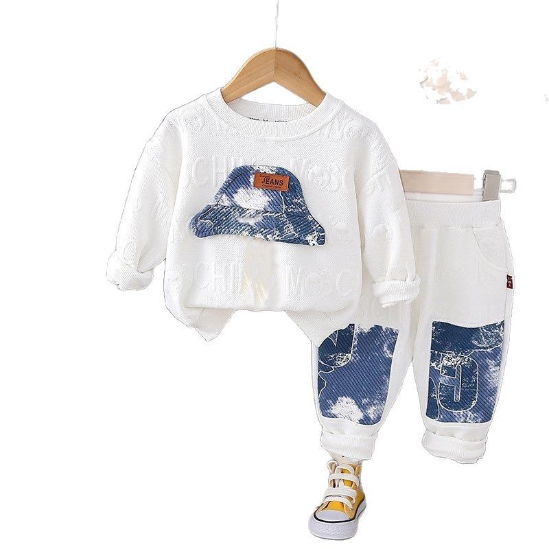 P baby spring and autumn split two-piece set of pure cotton