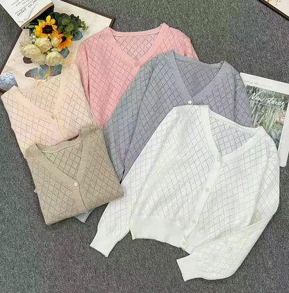 B2-m12 Early Spring & autumn  Tencel knitted cardigan women's and  teenage thin jacket - Mixbatch