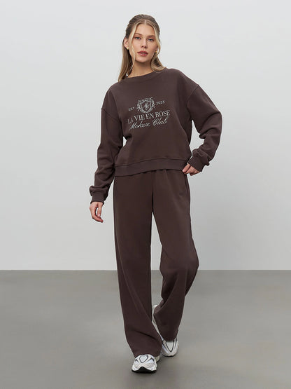 Sweatshirt and Pants Two-Piece Set