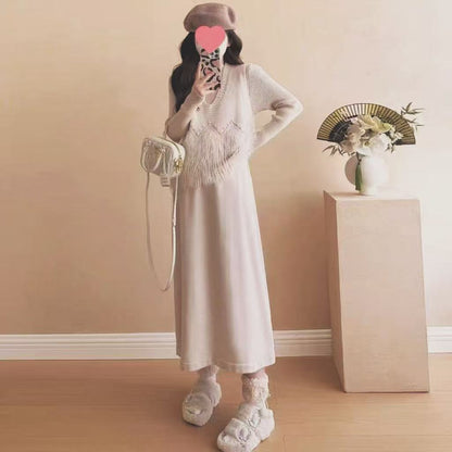 P Knitted Dress Set