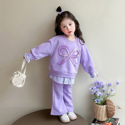 P new children's spring and autumn clothing Korean version of foreign style fashionable baby spring leisure two-piece set