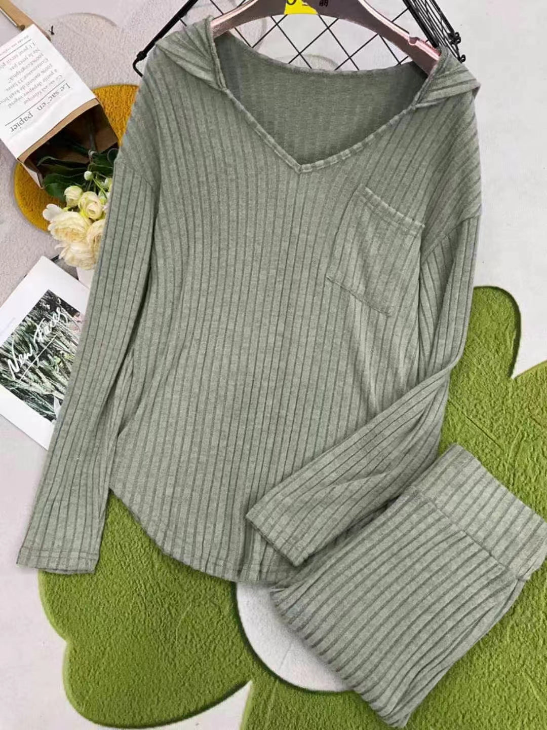 SY-118 Two-piece set pit stripe knitted set - Mixbatch