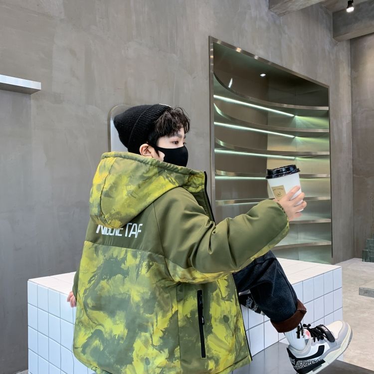 P 4 Fleece Thickened Jacket Medium and Older Boys Pie Overcome Winter