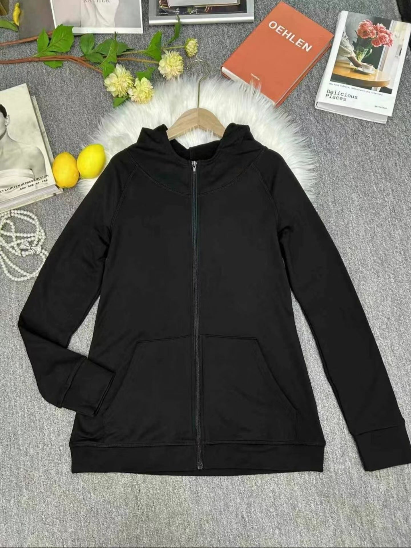 B2-m19 Autumn and winter velvet thickened hooded yoga clothes jacket - Mixbatch