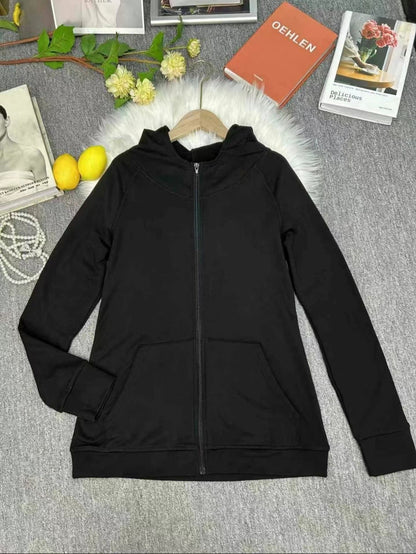 B2-m19 Autumn and winter velvet thickened hooded yoga clothes jacket - Mixbatch