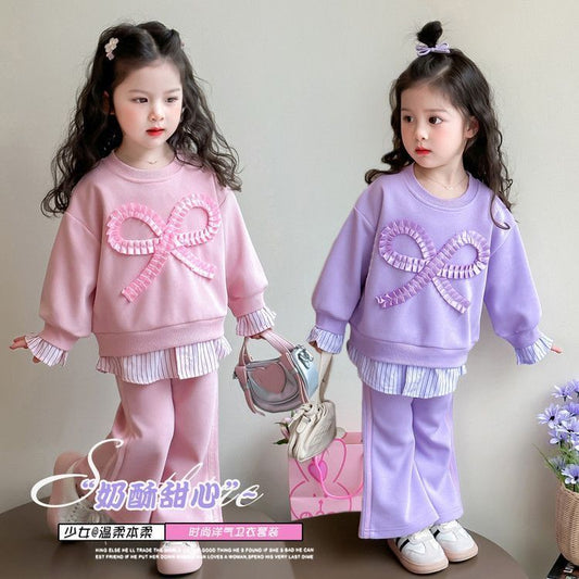 P new children's spring and autumn clothing Korean version of foreign style fashionable baby spring leisure two-piece set
