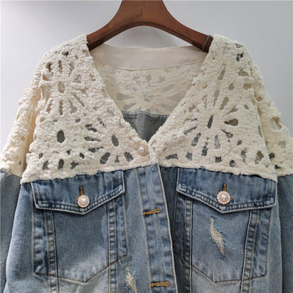 Denim Lace Short Jacket