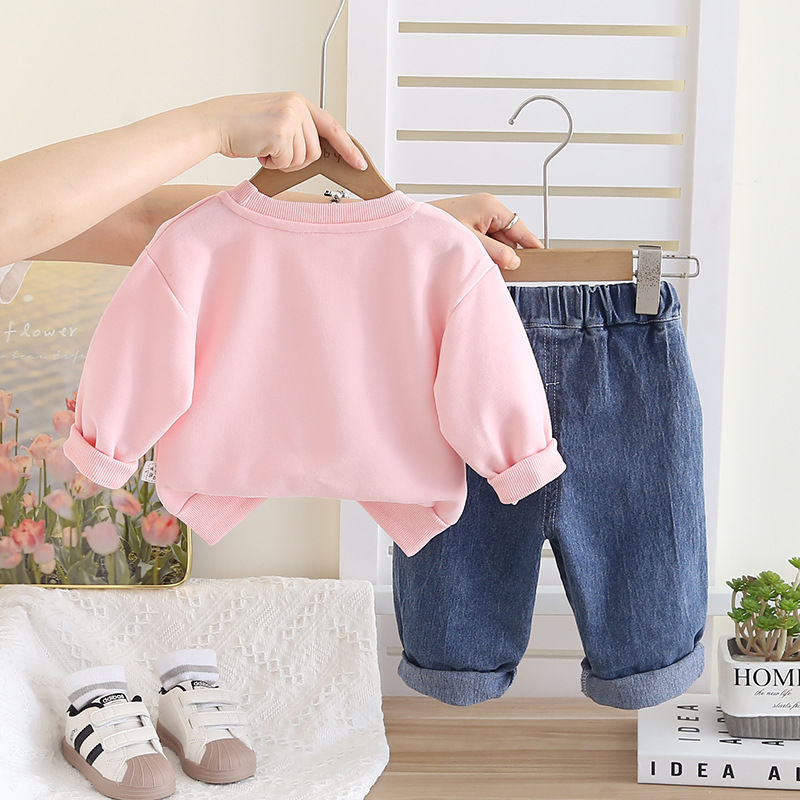 P baby girl denim two-piece autumn suit autumn