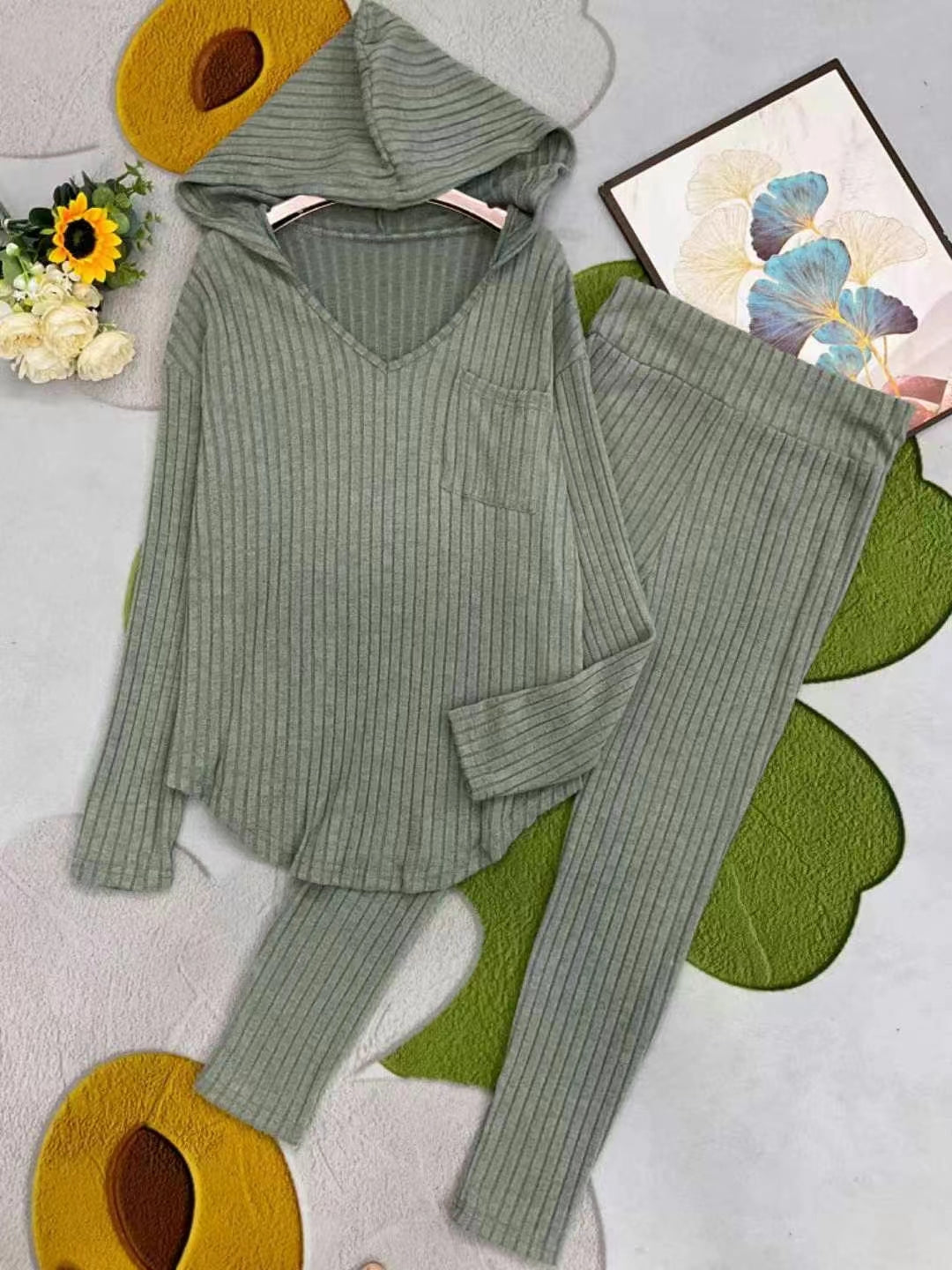 SY-118 Two-piece set pit stripe knitted set - Mixbatch