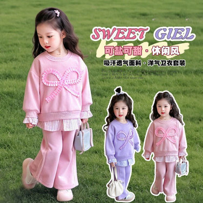 P new children's spring and autumn clothing Korean version of foreign style fashionable baby spring leisure two-piece set
