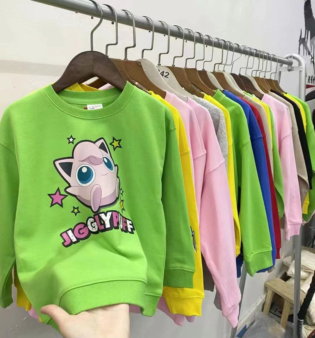 B2-m13 Cotton Children's sweater Pokémon new round neck long-sleeved no hat - Mixbatch