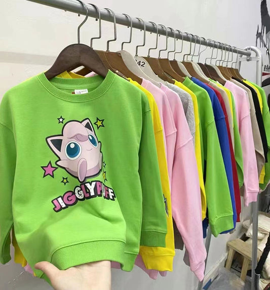 B2-m13 Cotton Children's sweater Pokémon new round neck long-sleeved no hat - Mixbatch