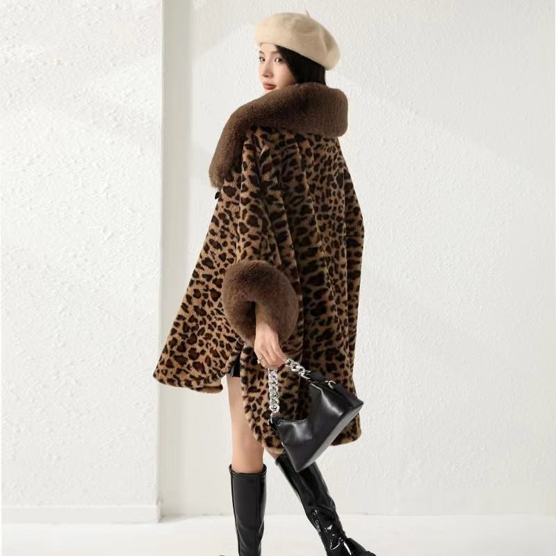 Fur Collar Cape Shawl