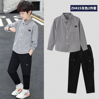 A Boys Autumn Children's Academy Set Three-piece Set (6-12 years old)