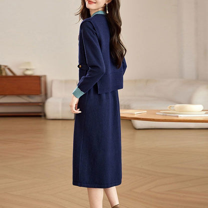 P knitted dress vest two-piece set