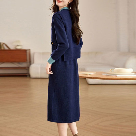 P knitted dress vest two-piece set