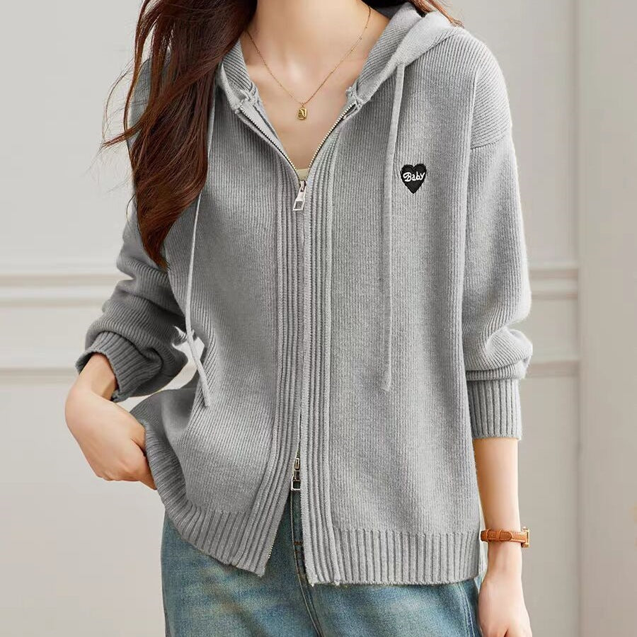 Striped Hooded Knit Top