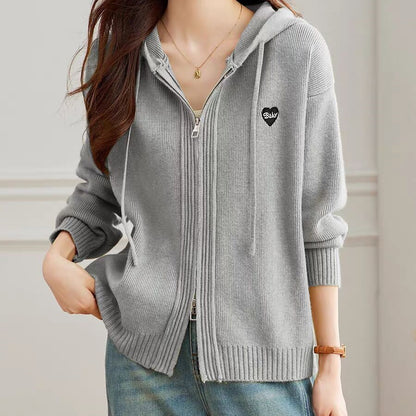 Striped Hooded Knit Top