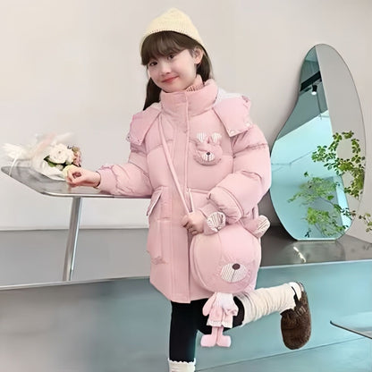 A girls winter thickened winter down cotton clothes foreign style new children's cotton clothes