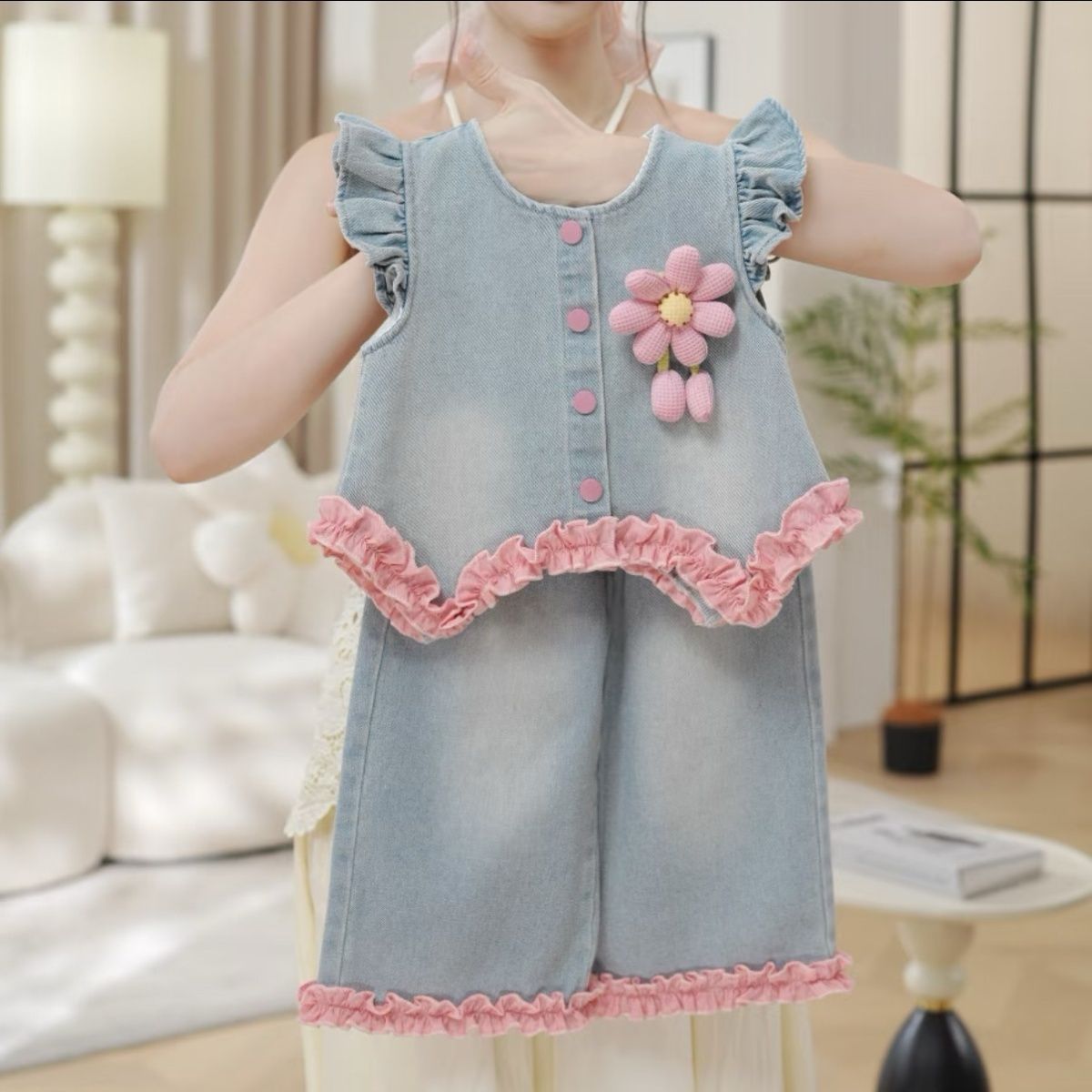P children's denim suit
